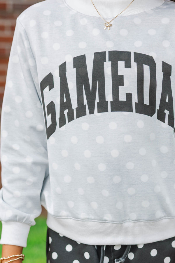 Girls: Best Friends Forever Black  Polka Dot Reversible Sweatshirt