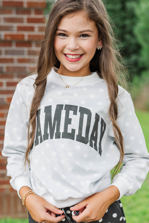 Girls: Best Friends Forever Black  Polka Dot Reversible Sweatshirt