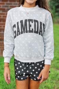 Girls: Best Friends Forever Black  Polka Dot Reversible Sweatshirt