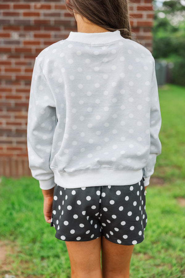 Girls: Best Friends Forever Black  Polka Dot Reversible Sweatshirt