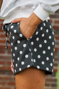 Girls: Good Influence Black Polka Dot Shorts