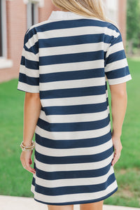 Always Close Navy Stripe Dress