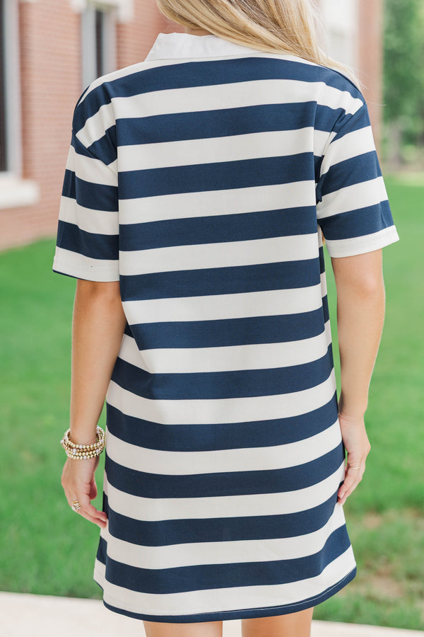 Always Close Navy Stripe Dress