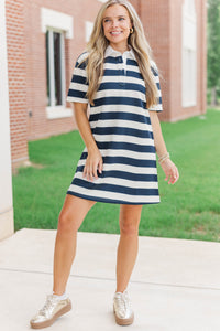 Always Close Navy Stripe Dress