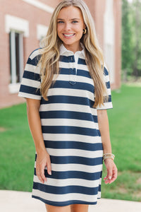 Always Close Navy Stripe Dress