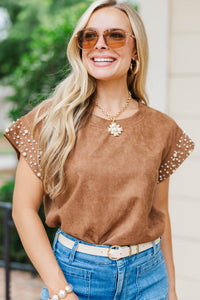 Be Bold Brown Embellished Blouse