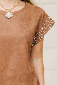 Be Bold Brown Embellished Blouse