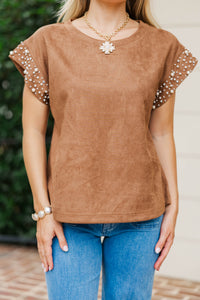 Be Bold Brown Embellished Blouse