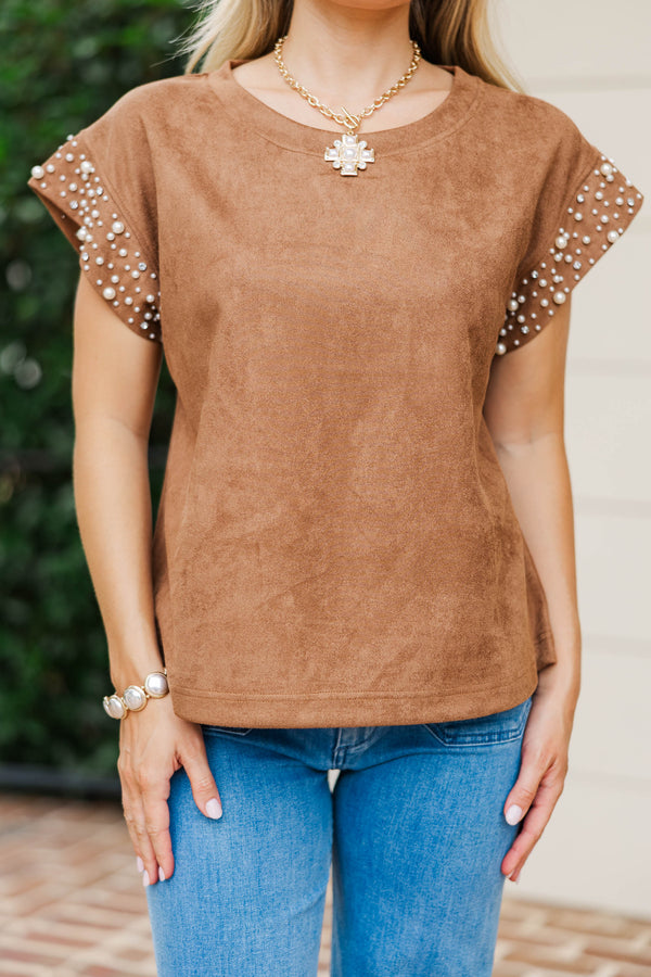 Be Bold Brown Embellished Blouse