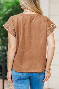 Be Bold Brown Embellished Blouse