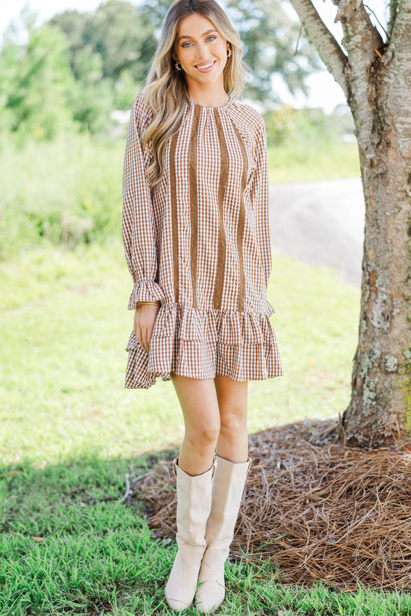 Café Society Brown Gingham Dress – Shop the Mint