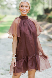 Layers Of Love Brown Organza Dress