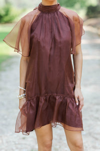 Layers Of Love Brown Organza Dress
