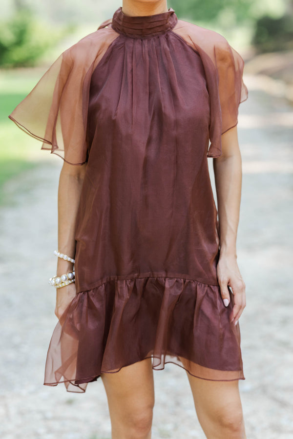 Layers Of Love Brown Organza Dress