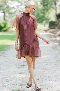 Layers Of Love Brown Organza Dress