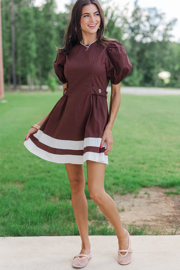Perfectly Cinched Brown Colorblock Dress – Shop the Mint
