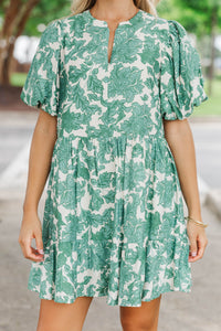 Truly Lovely Green Floral Dress