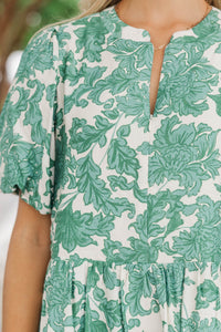 Truly Lovely Green Floral Dress