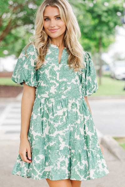 Truly Lovely Green Floral Dress – Shop the Mint
