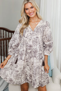 NURSING COLLECTION: Through The Years Brown Toile Babydoll Dress