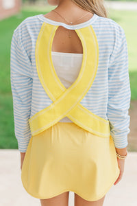 Girls: Most Adored Light Blue Striped L/S Top