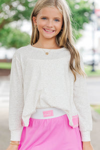 Girls: Most Adored Cream Leopard L/S Top