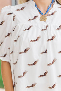 Can't Give You Up White Eagles Blouse