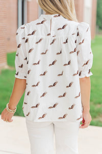 Can't Give You Up White Eagles Blouse