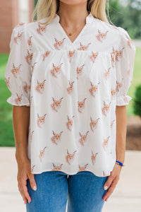 Can't Give You Up White Wildcats Blouse