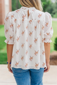 Can't Give You Up White Wildcats Blouse