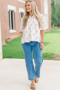 Can't Give You Up White Wildcats Blouse