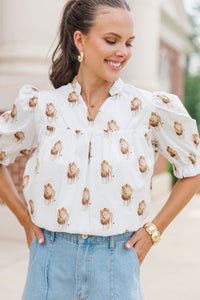 Can't Give You Up White Lions Blouse