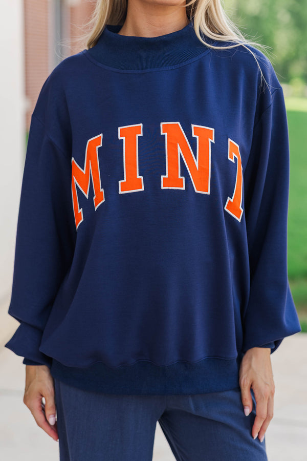 The Mint Navy Mock Neck Sweatshirt