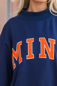 The Mint Navy Mock Neck Sweatshirt