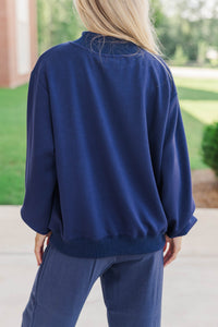 The Mint Navy Mock Neck Sweatshirt