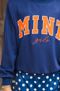 Girls: The Mint Navy Mock Neck Sweatshirt