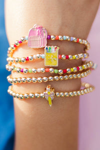 Girls: Bright Future Multicolor Beaded Charm Bracelet Stack