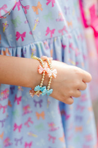 Girls: Pretty In Bows Gold Beaded Bow Bracelets