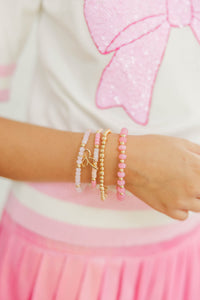 Girls: Extra Pretty Pink Beaded Bracelet Stack