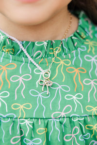 Girls: Dainty Details Blush Pink Bow Necklace
