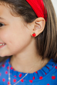 Girls: Apple Of My Eye Red Apple Earrings