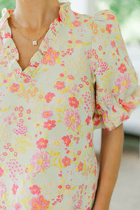 Catch My Eye Pink Brocade Blouse