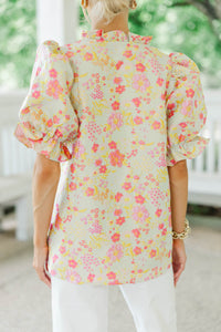 Catch My Eye Pink Brocade Blouse