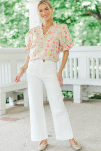 Catch My Eye Pink Brocade Blouse