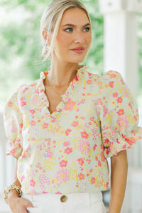 Catch My Eye Pink Brocade Blouse
