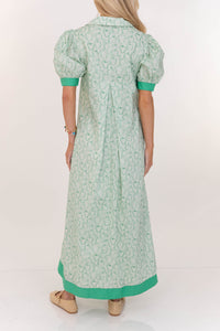 Out Of Town Green Apple Print Midi Dress