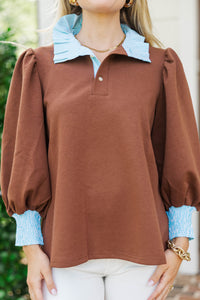 All In Order Brown Blouse