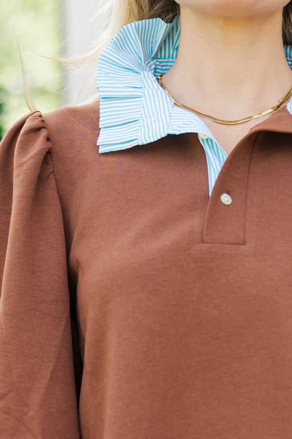 All In Order Brown Blouse