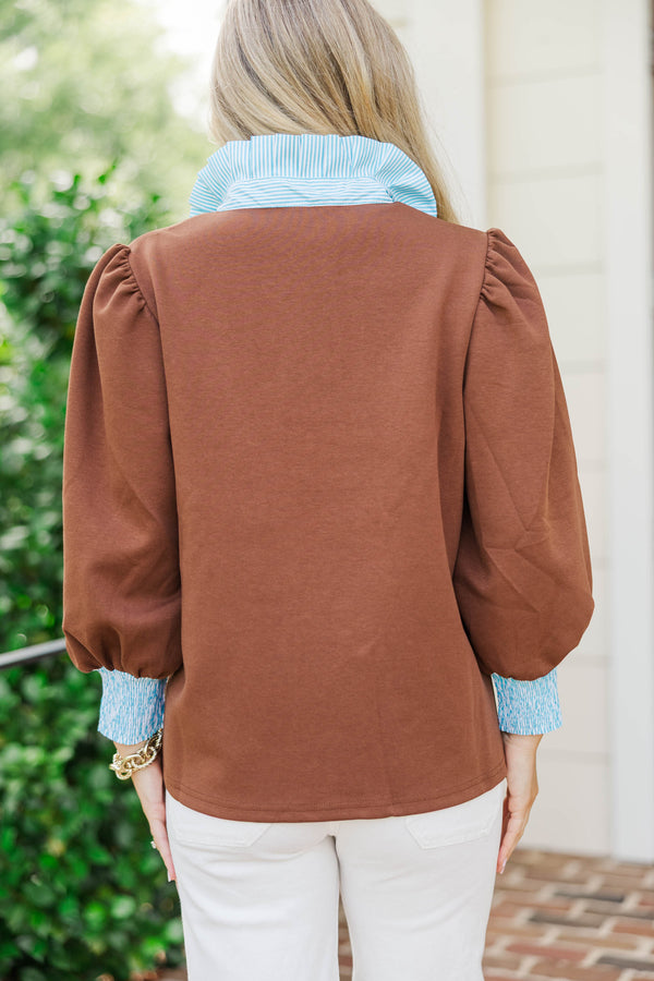 All In Order Brown Blouse