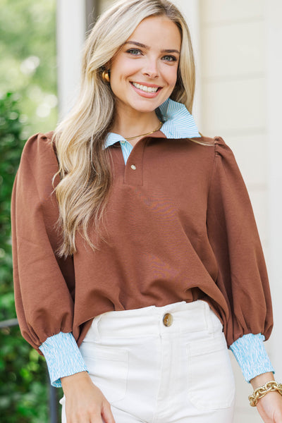 All In Order Brown Blouse – Shop the Mint
